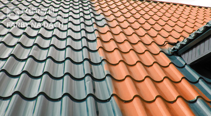 Dach ocynkowany pomalowany farbą Lowicyn ceglastą