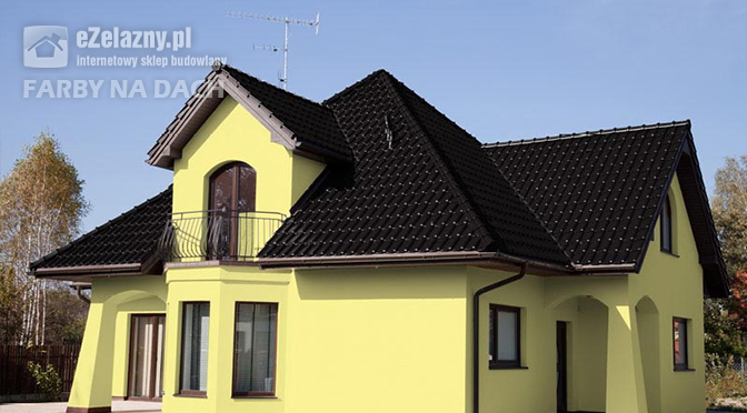 Dach pomalowany czarną farbą Lowicyn 