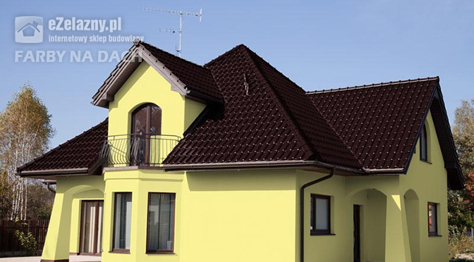 Dach pomalowany farbą Lowicyn brąz